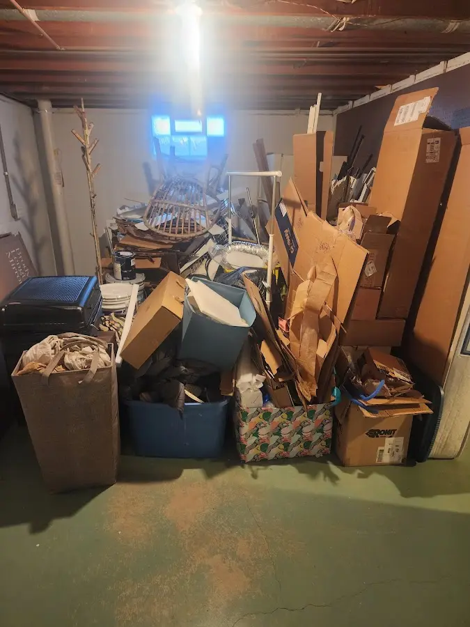 Roll-off dumpster container at job site for 4 Yard Dumpster Rental in Marysville